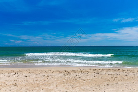 夏季海滩美丽的海滩和热带背景