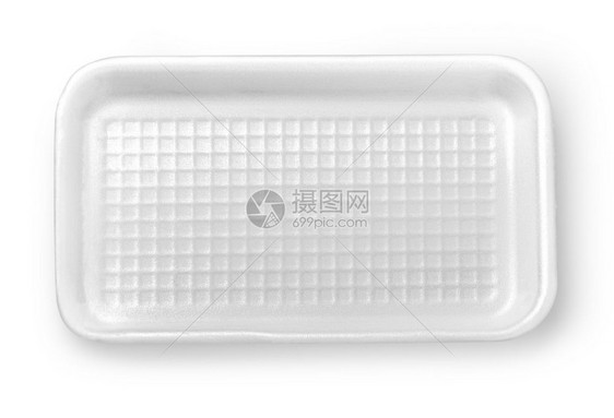 白底隔离的塑料食品盒图片