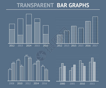 透明条形图用于统计或数据可视化的透明条形图可用于报告或演示文稿矢量eps10插图图片