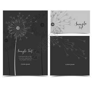 婚礼效果图带花朵的黑暗背景花朵的矢量插图花朵的黑暗背景带花朵的黑暗背景文本的位置套贺卡插画