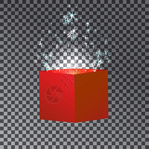 圣诞病媒背景矢摘要其中打开了红装箱里面有灯光可用于网络印刷品圣诞节或贺卡图片