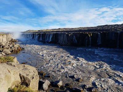 冰岛美丽的Dettifos瀑布背景图片