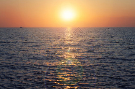 美国佛罗里达州海平线上空升起的太阳背景图片