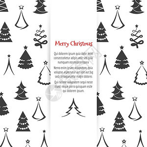 圣诞快乐有树的海报快乐有树的海报或背景明信片设计矢量插图图片