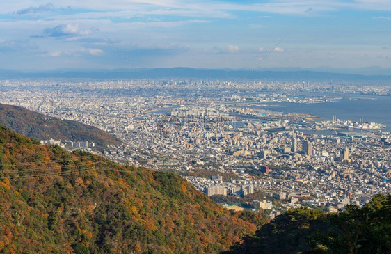 观赏来自玛雅山的关西地区几个日本城市图片