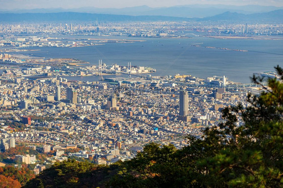 观赏来自玛雅山的关西地区几个日本城市图片