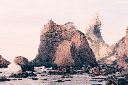 美丽的岩石般大西洋海岸线葡萄牙图片