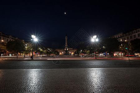 葡萄牙里斯本罗西奥广场的全景图片