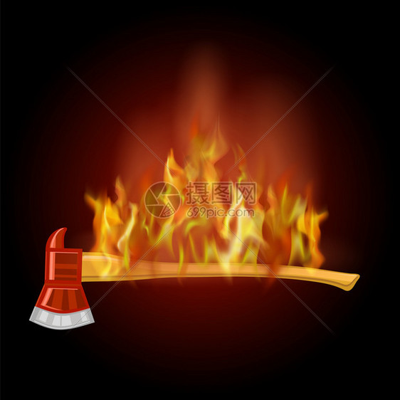 燃烧火焰消防员Axe图标燃烧消防员图标图片