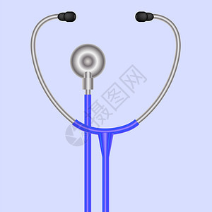 结晶显微镜符号医疗声波仪器立晶显微镜符号蓝色背景上孤立的结晶显微镜医学声波仪器图片