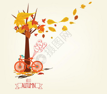 秋天自行车图片