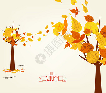 秋季设计矢量说明秋季树背景图片