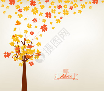 秋季设计矢量说明秋季树背景图片