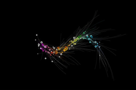 黑色背景上的多彩线条矢量插图图片