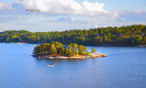 瑞典斯德哥尔摩群岛小屿全景观瑞典图片