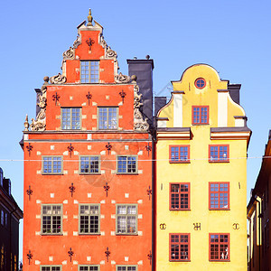 瑞典斯德哥尔摩托多吉特广场上最有名的房屋图片