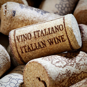 酒瓶上加意大利葡萄酒的标志浅色DOF图片