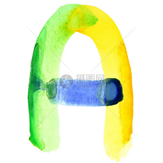 字母A活水彩色字母表颜类似于巴西图片