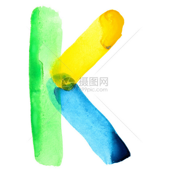 字母K维德水彩色字母表颜类似于巴西图片