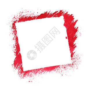 白色背景上孤立的红色正方形斜边框图片