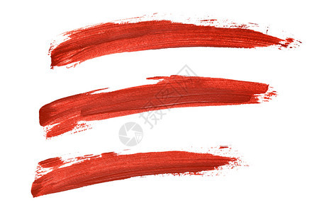 在白色背景上隔离的一套红油漆线图片