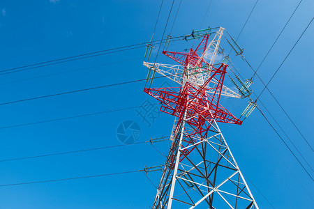 高压电塔线缆背景图片