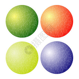 白色背景上孤立的多彩球集一组多彩球集图片