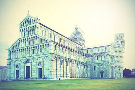 意大利比萨的教堂和落叶塔图片