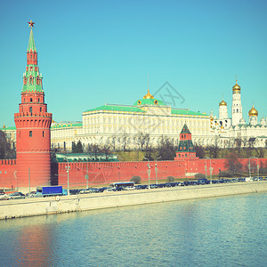 俄罗斯莫科克里姆林宫反向风格过滤图像图片