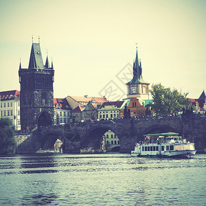 布拉格的Vltava河图片