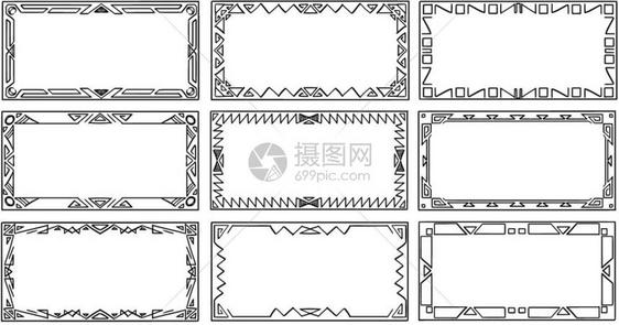一套各种艺术几何装饰框架标签设计图片