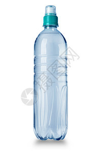 白色背景与剪切路径隔离的塑料水瓶图片