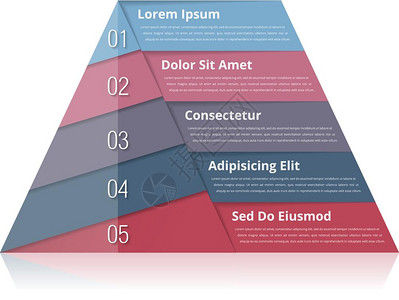 金字塔图包含5个要素的金字塔图包括数和文金塔信息图模版用于演示的金字塔图矢量eps10插图图片