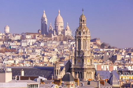 法国巴黎的西教堂背景图片