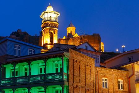 格鲁吉亚第比利斯清真寺夜景图片
