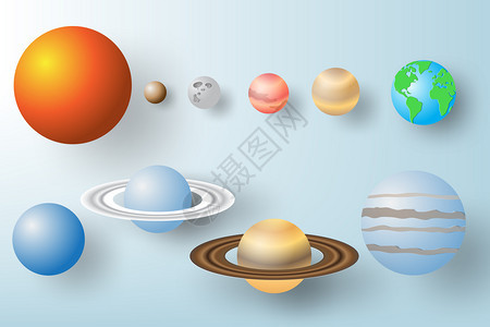 太阳系背景矢量插图图片