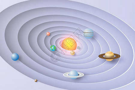 太阳系背景矢量插图图片