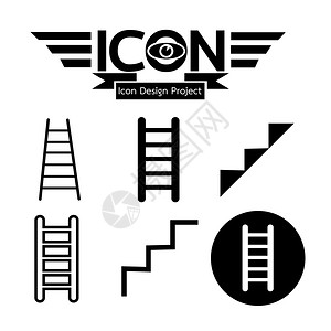 建设图标阶梯图标背景