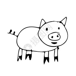 可爱猪漫画图片