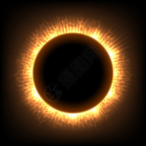 月全日食矢量说明太阳照亮日冕天文暗影图片