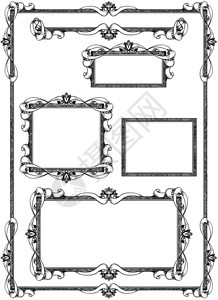 各种艺术装饰框架标签设计同一风格图片