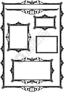 各种艺术装饰框架标签设计同一风格图片