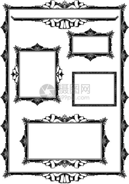 各种艺术装饰框架标签设计同一风格图片