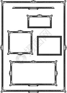 各种艺术装饰框架标签设计同一风格图片