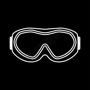 冬季保护眼睛滑雪护目镜图标插画