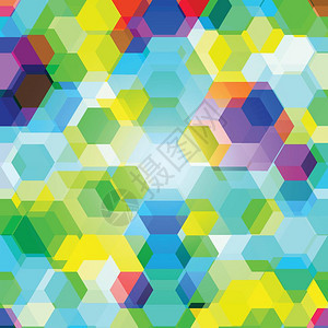 多边形1几何彩色六边形图案概念矢量背景图片