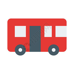 白色背景的红色捷交车公共汽车卡通图图片