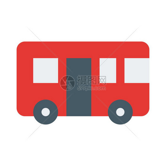 白色背景的红色捷交车公共汽车卡通图图片
