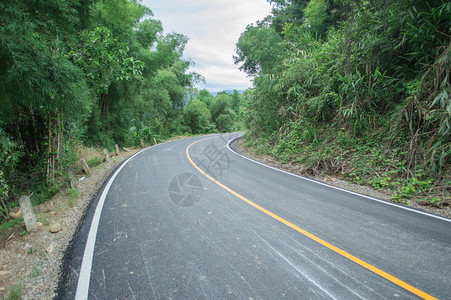 山林中的道路图片