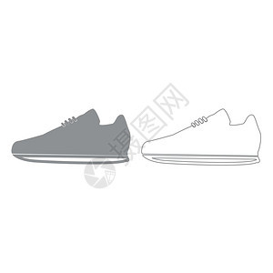 运动鞋灰色套件图标图片